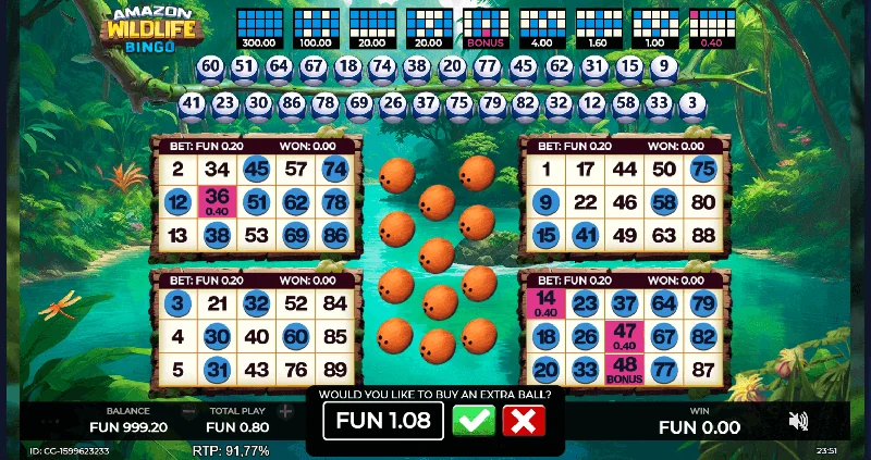Amazon Wildlife Bingo Screenshot