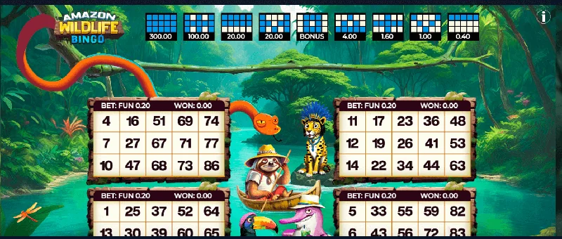 Amazon Wildlife Bingo Screenshot