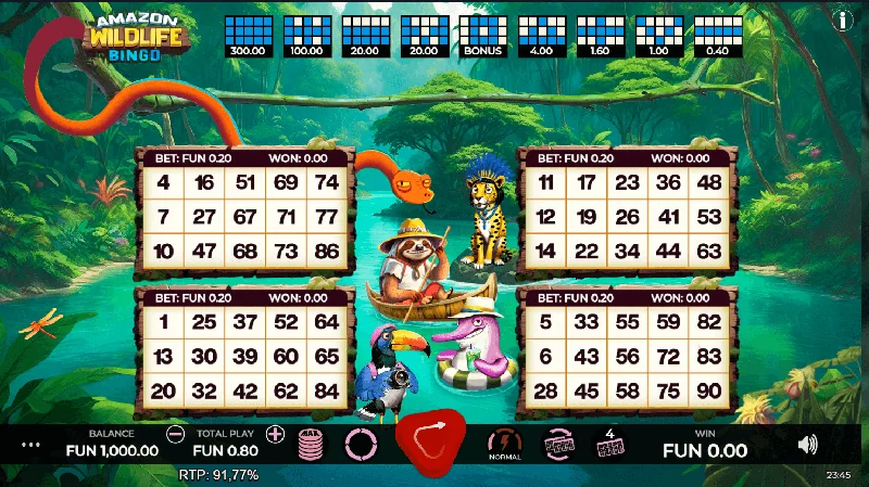 Amazon Wildlife Bingo Screenshot
