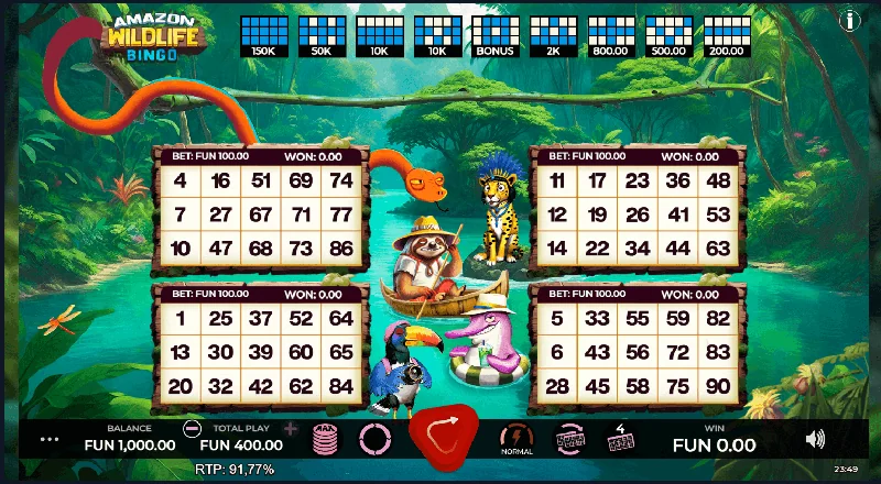 Amazon Wildlife Bingo Screenshot