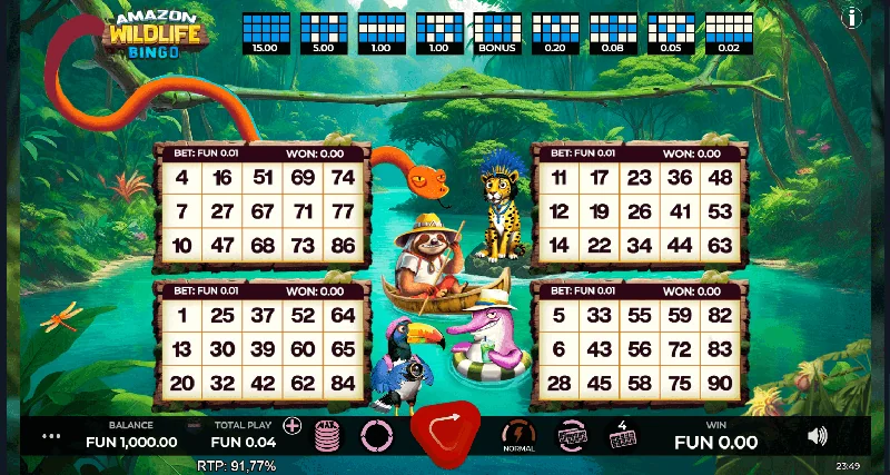 Amazon Wildlife Bingo Screenshot