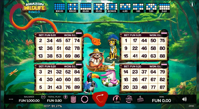 Amazon Wildlife Bingo Screenshot