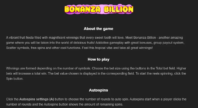 Bonanza Billion Screenshot