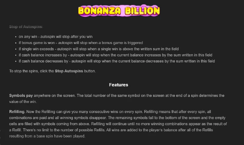 Bonanza Billion Screenshot